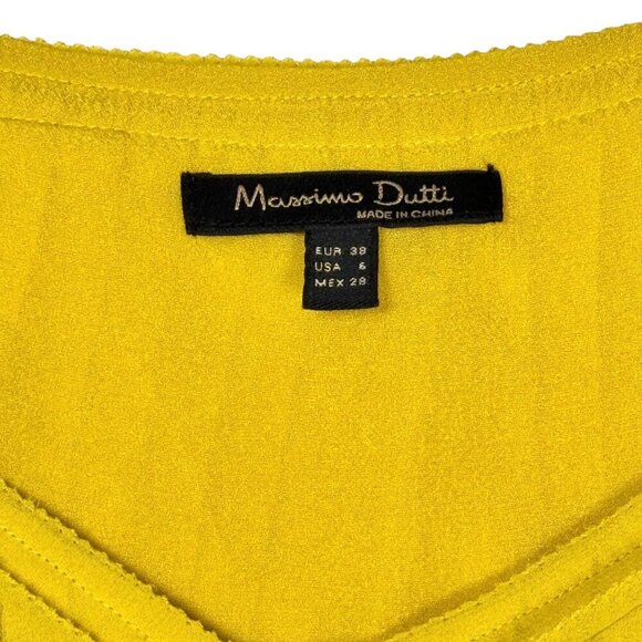Massimo Dutti Pleated Babydoll Cami Top Sz.M Yellow Flowy Dopamine Coquette Y2K - Picture 7 of 14